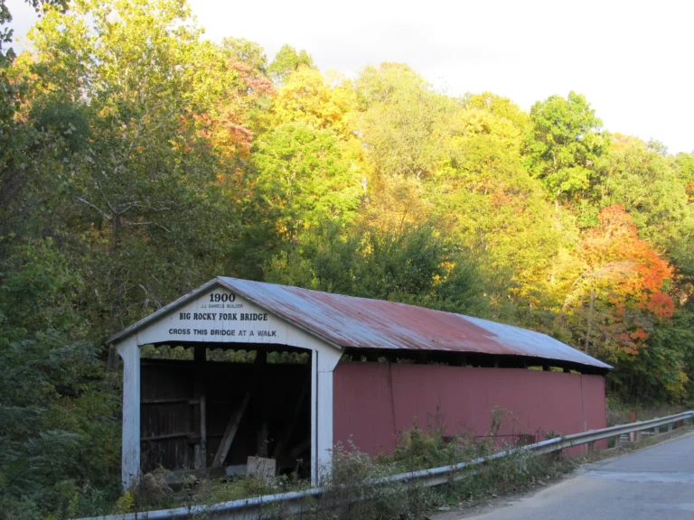 Placeholder image — Big Rocky Fork Covered Bridge. Replace with McAllister Covered Bridge (#11), Parke County, Indiana when available.